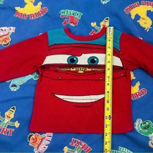 Kids Disney Cars Lightning McQueen Fleece Long Sleeve Top Size 18M - Picture 3 of 4